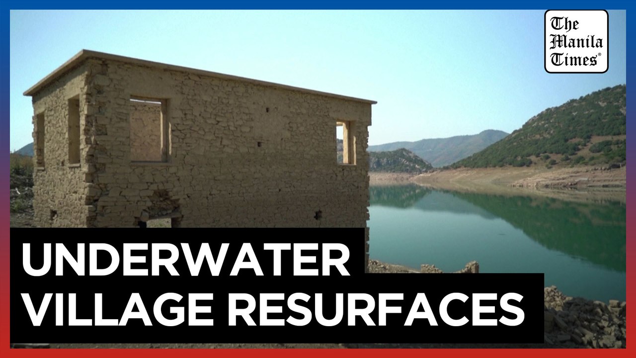 Sunken village emerges in Greece as drought dries up lake