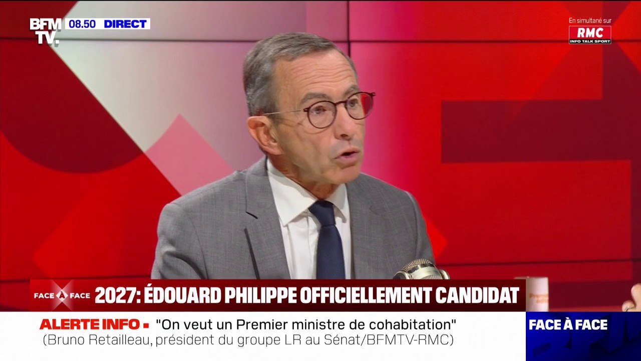 "Ce n'est pas dans le timing": Bruno Retailleau (LR) réagit à l'annonce de la candidature d'Édouard Philippe pour la prochaine présidentielle