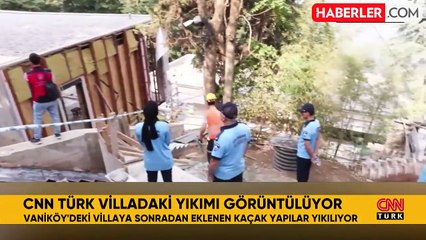 Büyük tartışma yaratan İstanbul Boğazı'ndaki kaçak villanın yıkımına başlandı