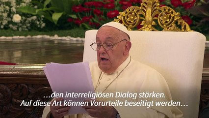 Papst ruft in Indonesien zu mehr interreligiösem Dialog auf