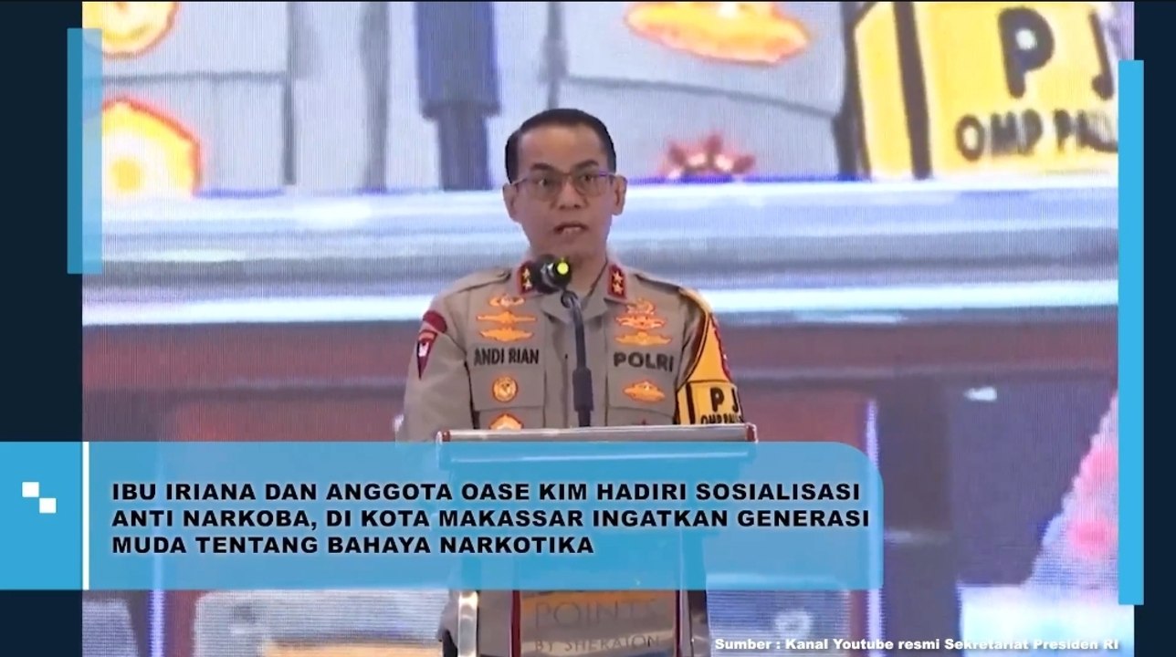 Ibu Iriana dan Anggota Oase KIM Hadiri Sosialisasi Anti Narkoba di Makassar, Ingatkan Generasi Muda Bahaya Narkotika