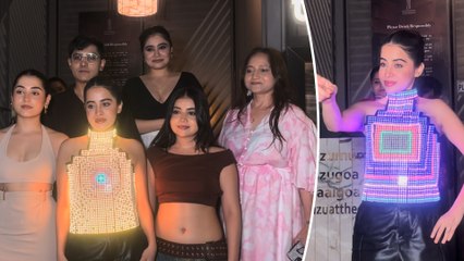 Urfi Javed's Lightning-Light Dress For Her Web Series Promotions: Gets Clicked With Her Starry Star Parivaar