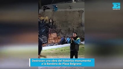 Destrozan una obra del histórico monumento a la Bandera de Plaza Belgrano