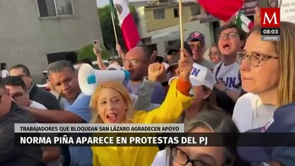 Norma Piña se une a manifestación de trabajadores del Poder Judicial
