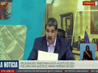 Pdte. Nicolás Maduro : Recaudación tributaria aumentó 209% en comparación con el año anterior
