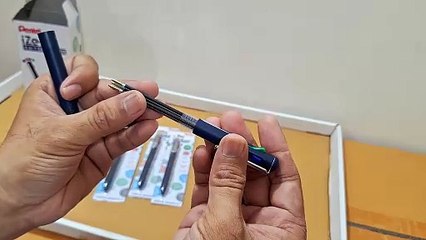 Unboxing and Review of Pentel iZee 4 Colour Ballpoint Pen Dark and Light Blue Barrel for teachers day gift