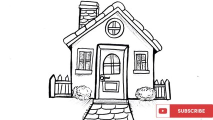 How to draw a house easy step by step __ House drawing