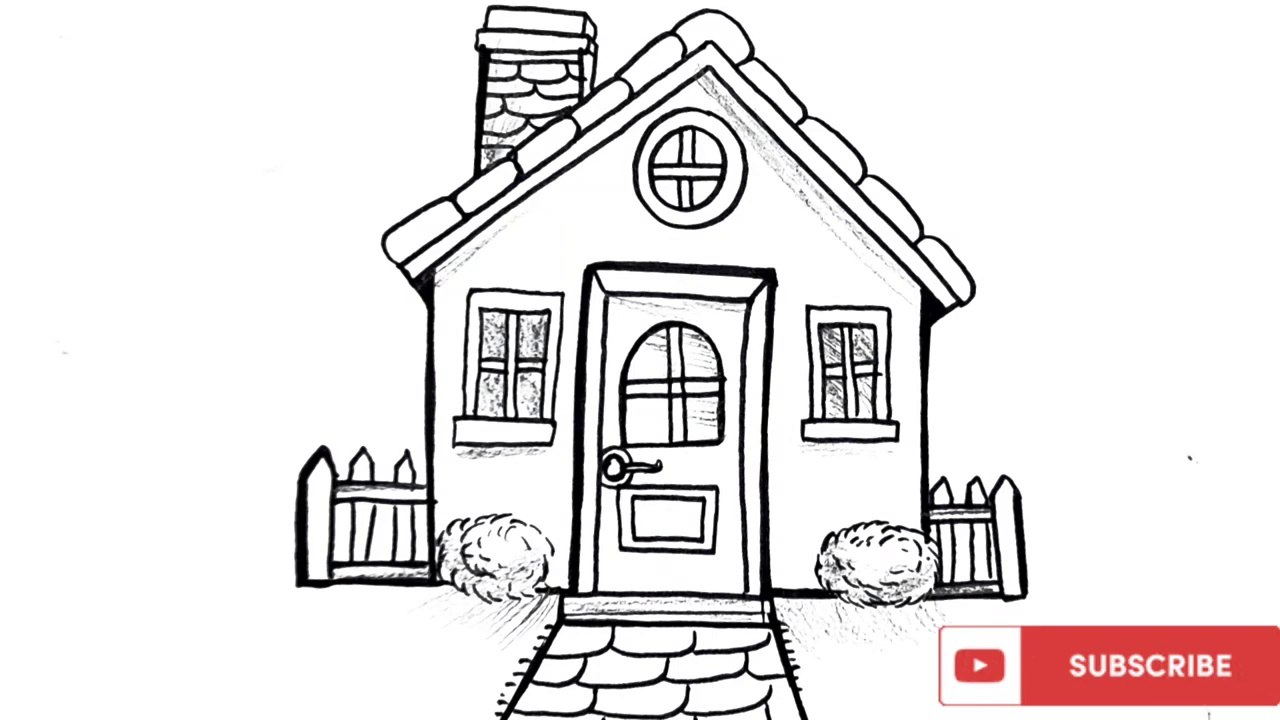 How to draw a house easy step by step __ House drawing