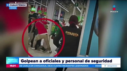 VIDEO: Golpean a oficiales y personal de seguridad