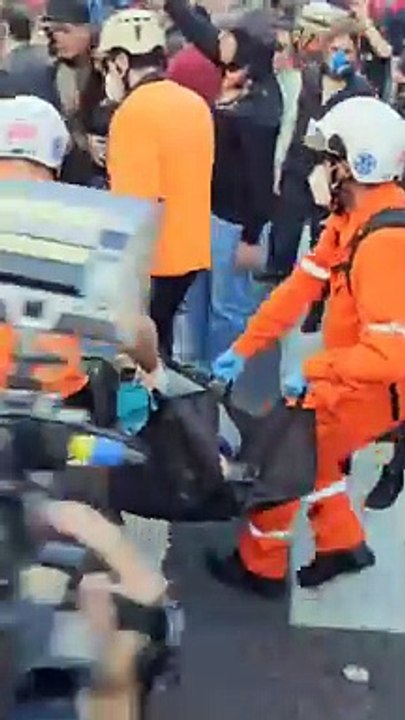 Tensión, empujones y corridas en la marcha de jubilados