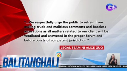 Atty. Stephen David, huli raw nakausap ang kliyenteng si Alice Guo noong August 22, 2024 | Balitanghali