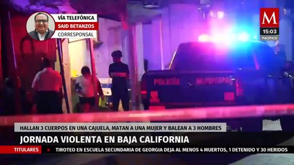 Hallan tres cuerpos dentro de un automóvil durante jornada violenta en Baja California