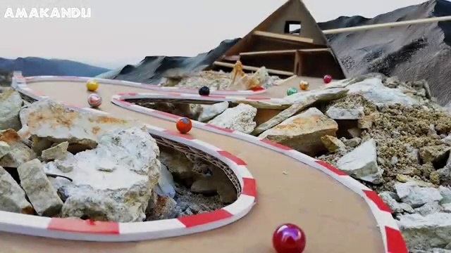 Marble Run Race ASMR Sand Pyramid Survival !!