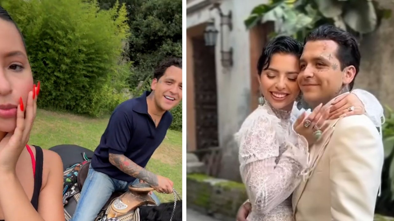 Ángela Aguilar presume romántico paseo en caballo junto a su esposo, Christian Nodal