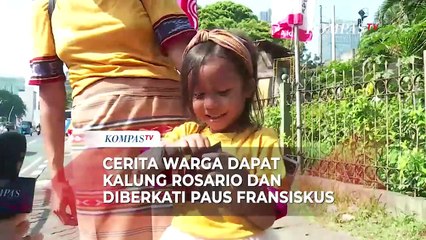 Senangnya Seorang Anak Bertemu Paus Fransiskus, Diberkati dan Diberi Kalung Rosario
