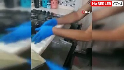 Ankastre fırının içinden ruhsatsız silahlar çıktı