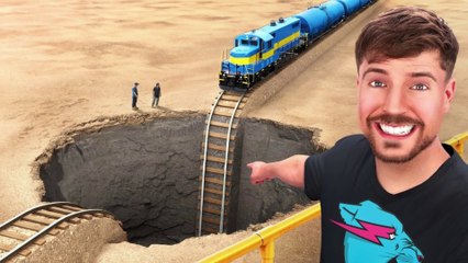 MrBeast Train Vs Giant Pit Episode