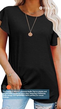 PrinStory Women's Tops Summer Casual Ruffle Short Sleeves Knit Shirts #fashion #reels #shortvideo