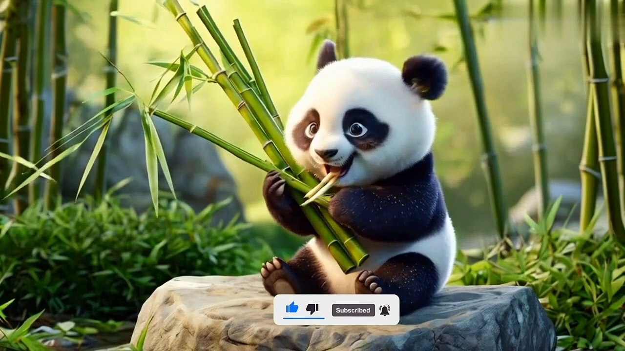 Timmy and panda in a jungle