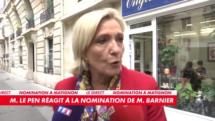 Marine Le Pen réagit à la nomination de Michel Barnier
