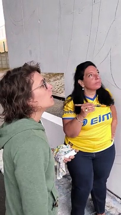 Fresque des Sociochaux : Premier coup de pinceau à Bonal