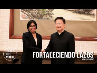 Así fue la reunión de Delcy Rodríguez con presidente de Comisión de Desarrollo y Reforma de Chin