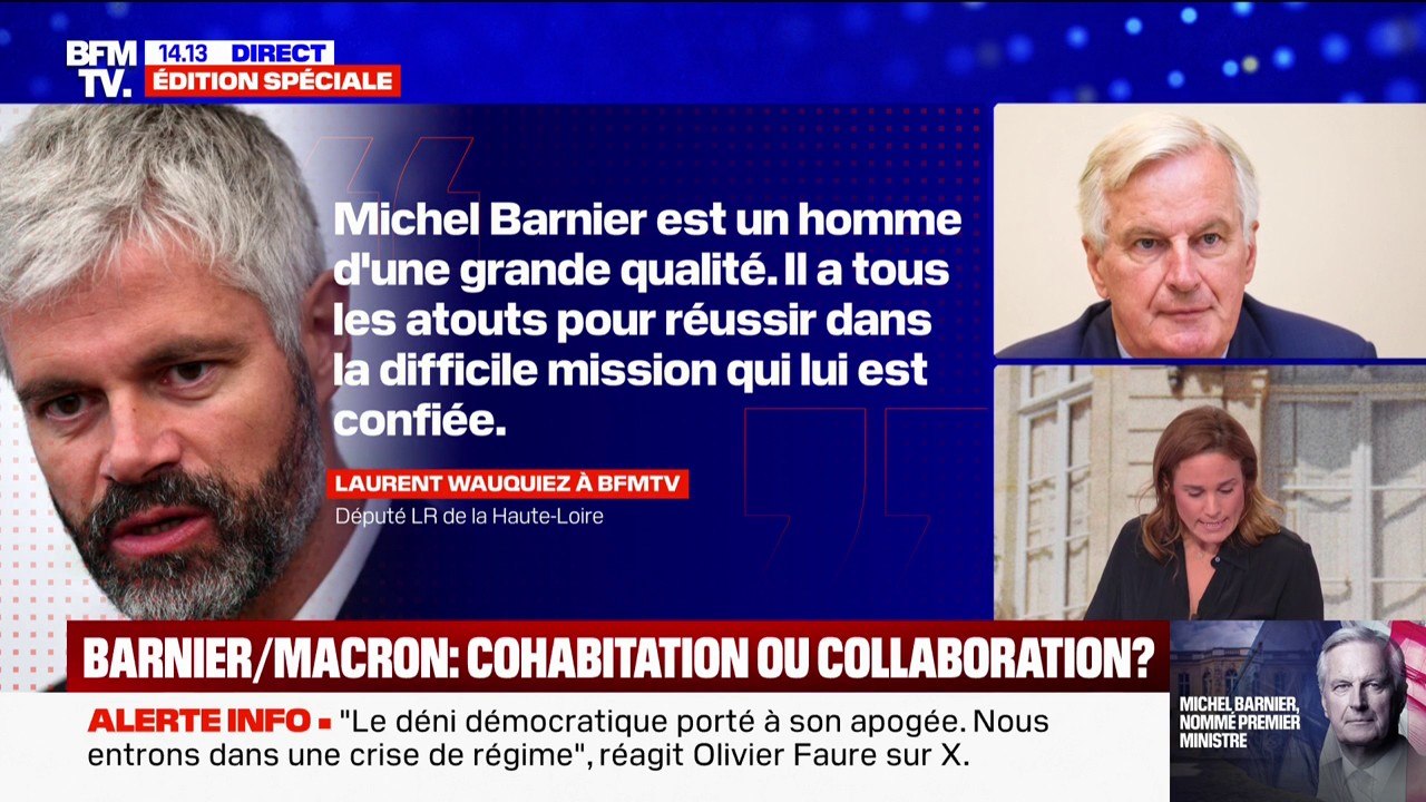 Pour Laurent Wauquiez, Michel Barnier "a tous les atouts pour réussir" en tant que Premier ministre