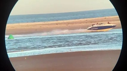 Speedboat hurtles through Pegwell Bay