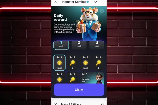 Reward New update Get coins keys and skin Gaming not skipping Humster key september 5, 2024 win