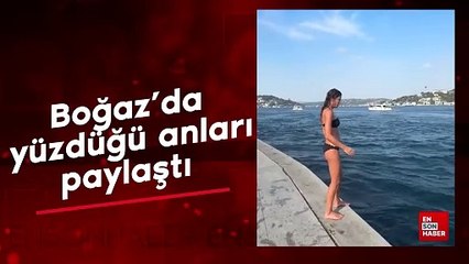 Berrak Tüzünataç Boğaz'da yüzdü! O anları sosyal medya hesabından yayınladı