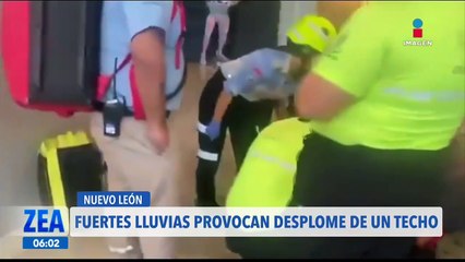 Las fuertes lluvias provocan desplome de un techo de cristal en Nuevo León