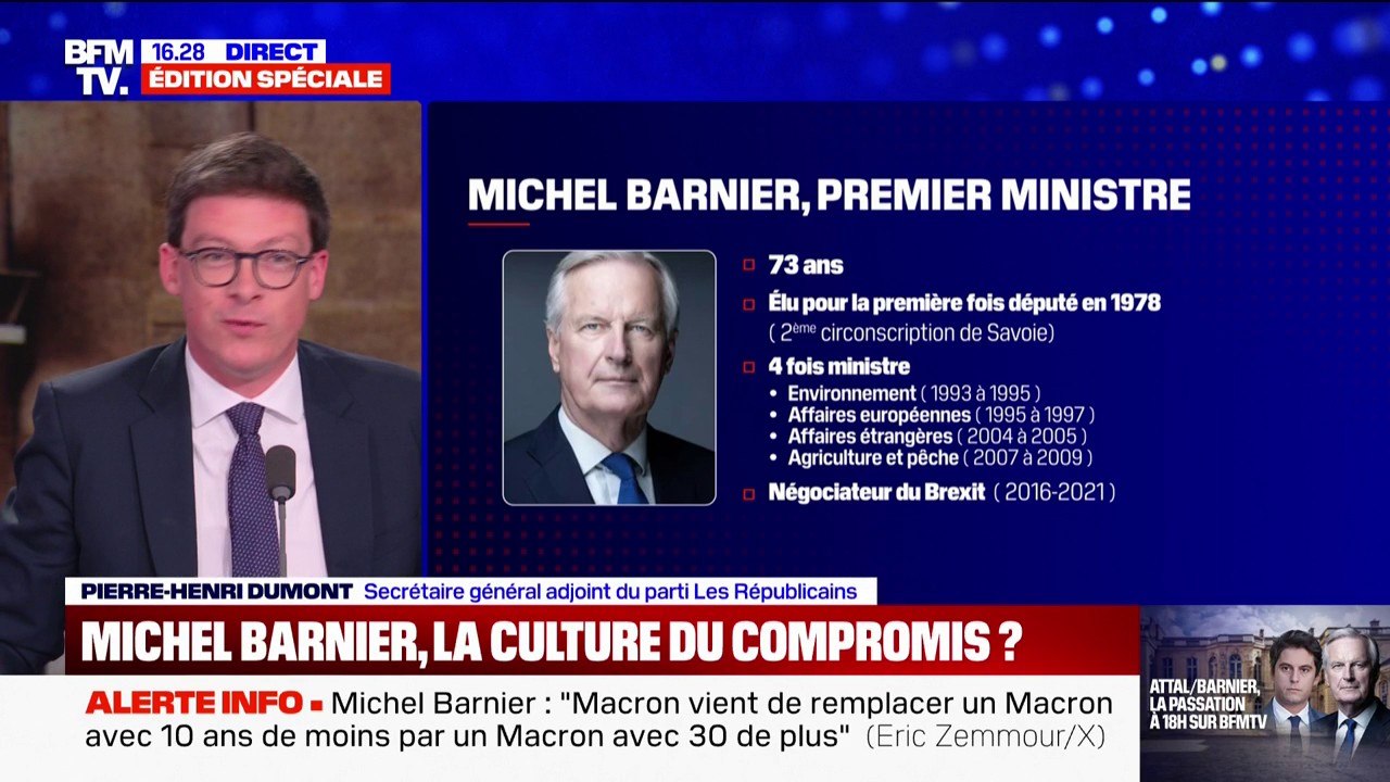 Pierre-Henri Dumont (LR): "Michel Barnier va devoir (...) mettre du monde autour de la table (...) et voir sur quoi on peut avancer tous ensemble"