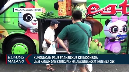 Ribuan Umat Katolik Keuskupan Malang Berangkat ke GBK untuk Ikuti Misa Kudus