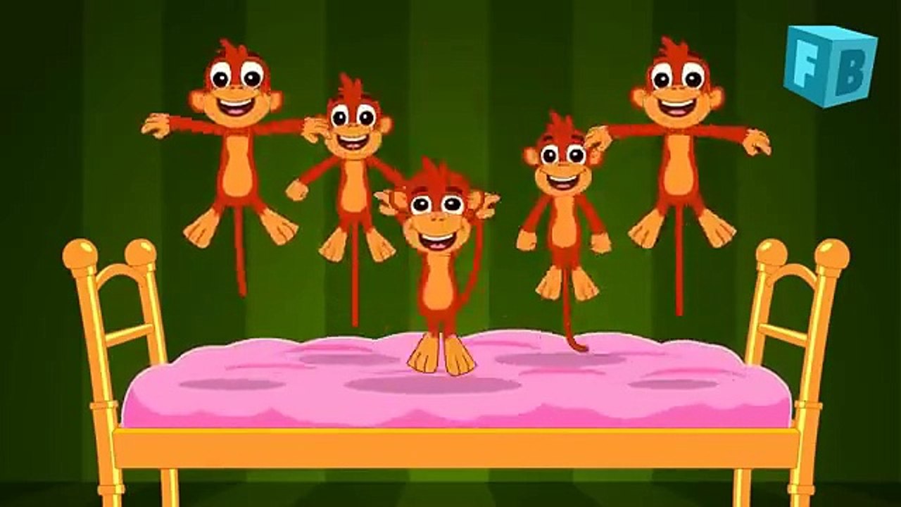 Five Little Monkeys A Fun Nursery Rhyme for Kid...