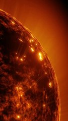 Space station and Earth solar system