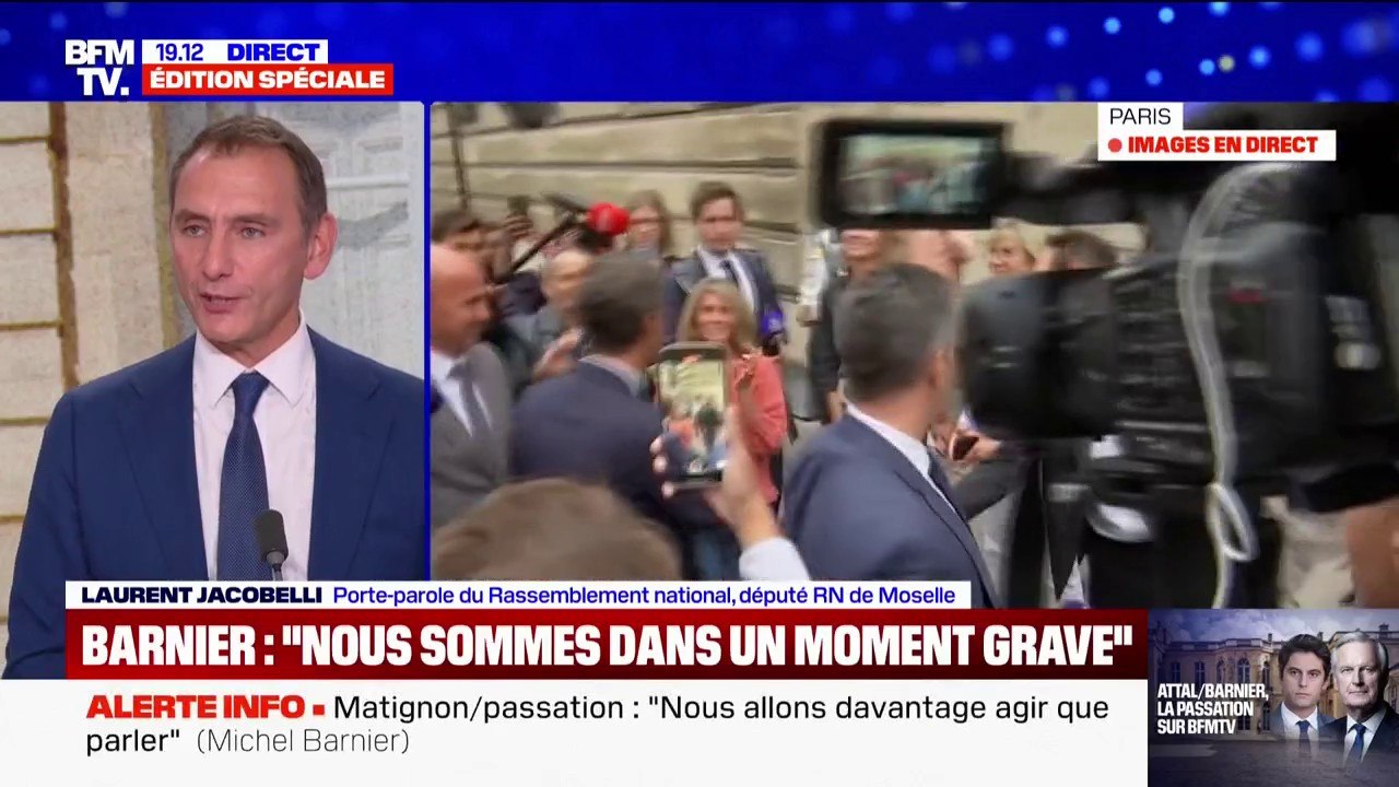 Michel Barnier à Matignon: "On jugera sur pièces", affirme Laurent Jacobelli (RN)
