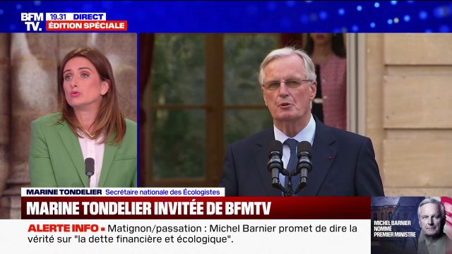 Michel Barnier à Matignon: Nous sommes passés du front républicain à l'affront républicain , réagit Marine Tondelier (les Écologistes)