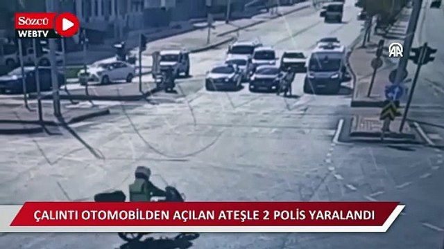 Çalıntı otomobilden açılan ateşle 2 polis yaralandı