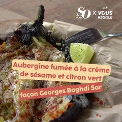 Recette - L'aubergine fumée à la crème de graines de sésame façon Georges Baghdi Sar