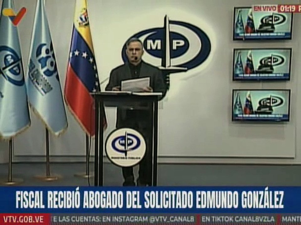 Fiscal General Tarek William Saab: El MP ratifica la citación a Edmundo González Urrutia