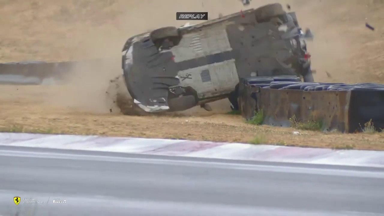 Ferrari Challenge North America 488 Challenge 2024 Sonoma Qualifying 2 Porter Flips