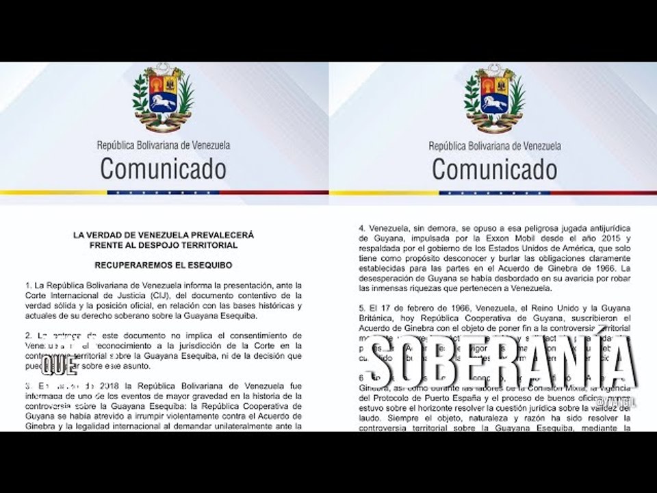 Comunicado: Venezuela demuestra que es la única con derecho soberano sobre la Guayana Esequiba
