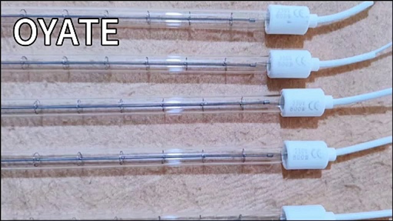 500w 600w 800w 1000w Clear quartz halogen heating lamps with round caps for semi-auto PET blowing machines