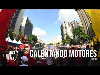 Calentando motores: Fuerza motorizada y chavistas en inicio de campaña presidencial en Caracas