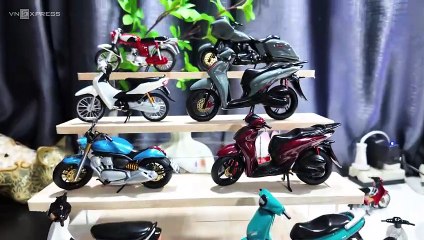 ÔNG BỐ LÀM XE MÁY MINI GIỐNG NHƯ THẬT TỪ ĐẤT SÉT