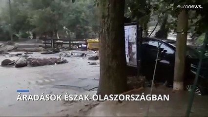Heves felhőszakadások és áradások Észak-Olaszországban