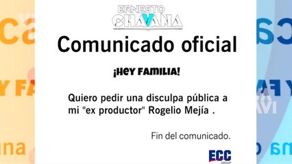 Chavana se disculpa con su productor