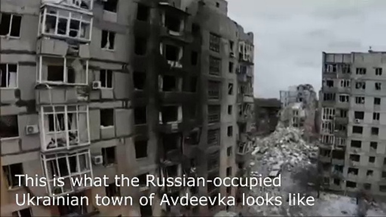 This is what the Russian-occupied Ukrainian town of Avdeevka looks like