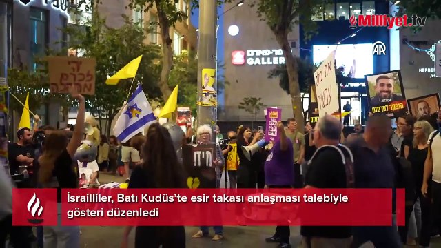 İsrailliler, Batı Kudüs’te esir takası anlaşması talebiyle gösteri düzenledi