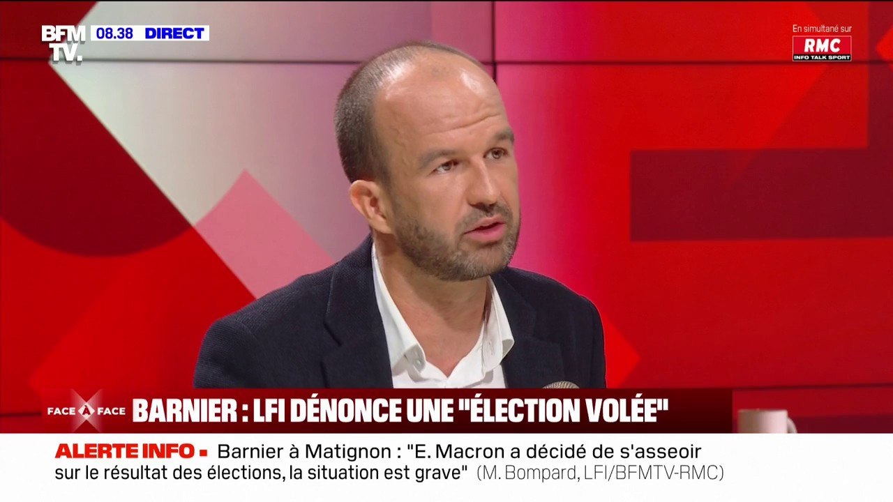 Manuel Bompard: "Je ne crois pas que les messages [de Michel Barnier] sont ceux que les électeurs ont voulu envoyer aux législatives"